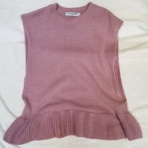 Dusty Rose Peplum Sweater Vest